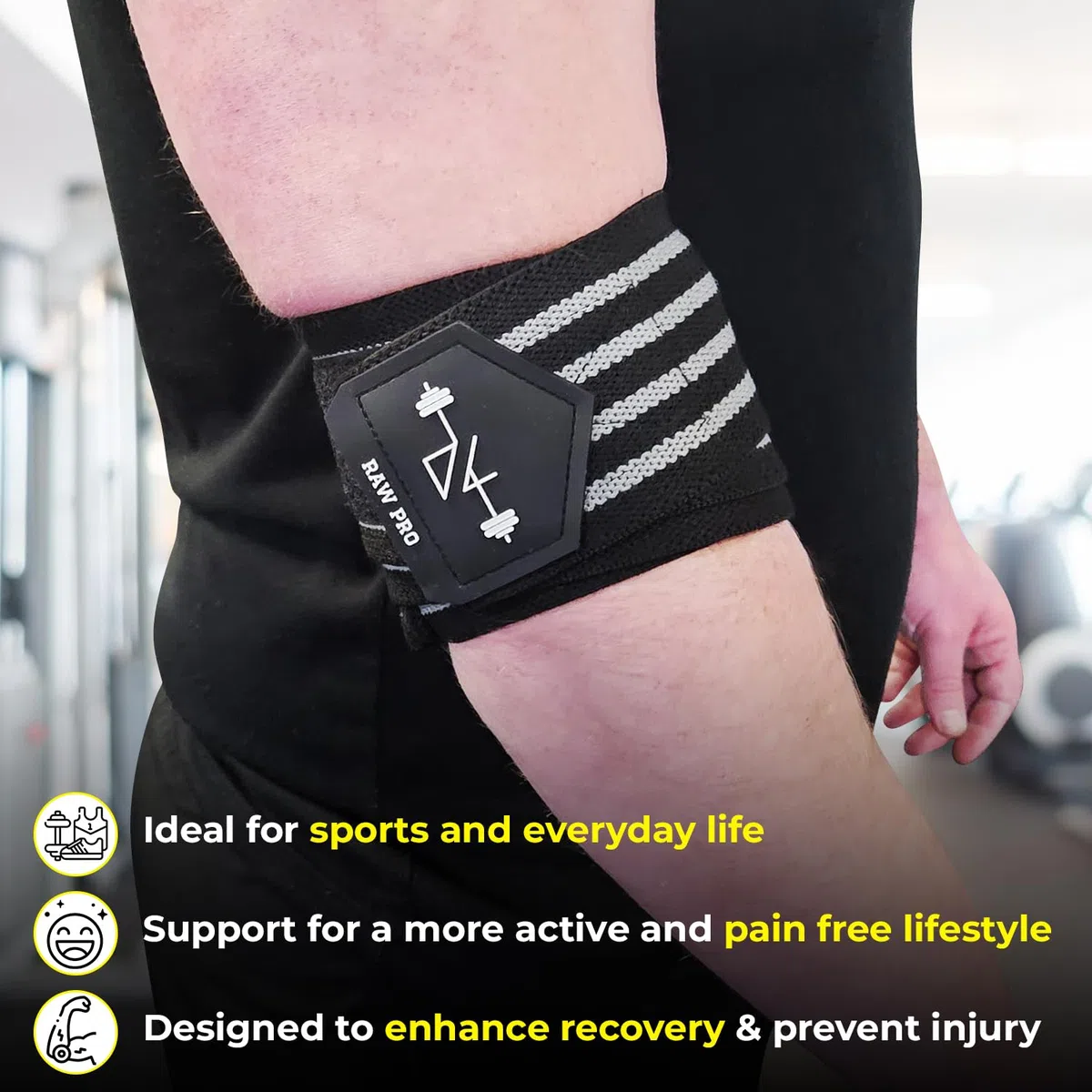 Paire de bandages de compression pour coude - Noir - Support de qualité supérieure pour haltérophilie, dynamophilie et musculation