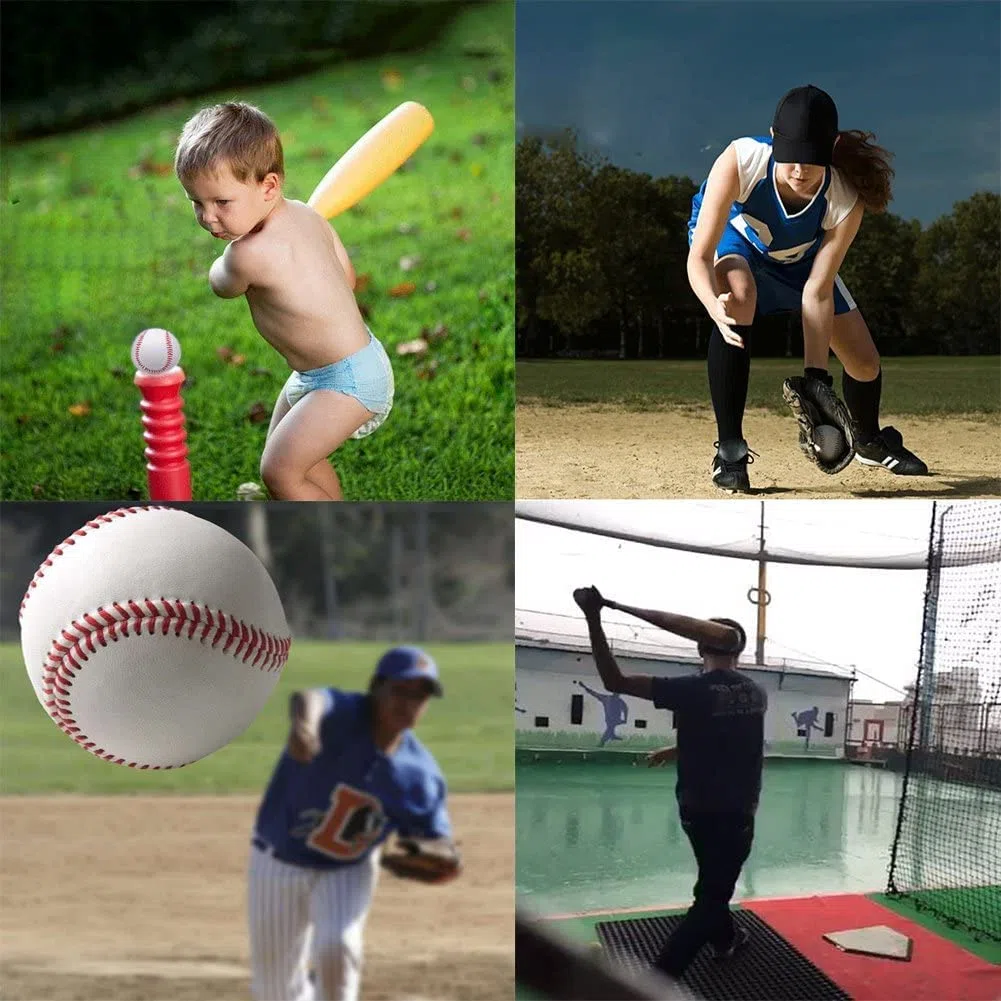 Lot de 6 balles de baseball vierges pour entraînement de jeu d'équipe, de compétition, de lancer, d'attrapage - Pour adultes et jeunes adultes - 22,9 cm