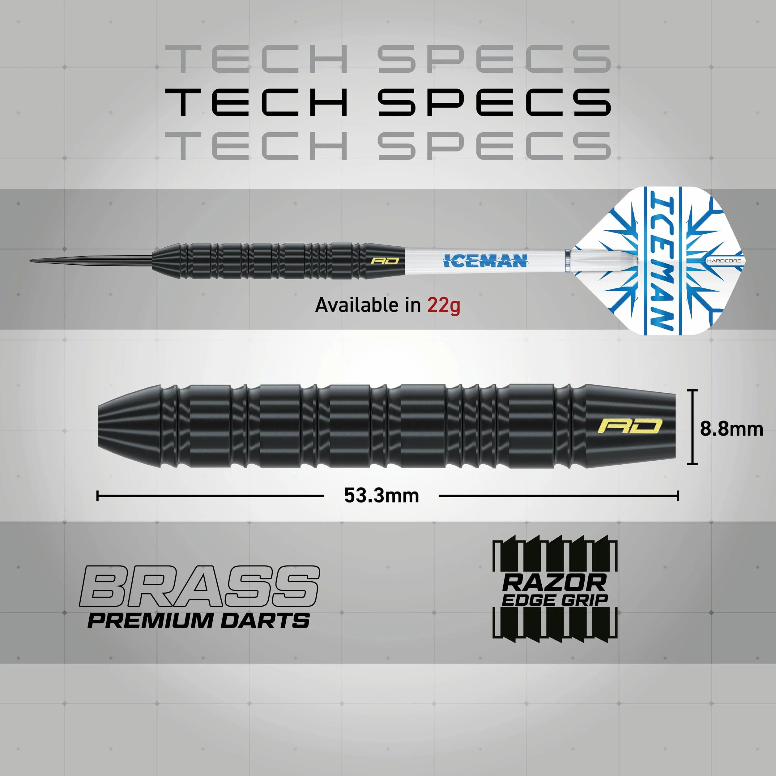 Red Dragon Darts Peter Wright « Snakebite » v Gerwyn Price 'Iceman' DWC Steel Tip Jeu de fléchettes en Laiton avec ailettes et tiges 21g | 22g fléchette