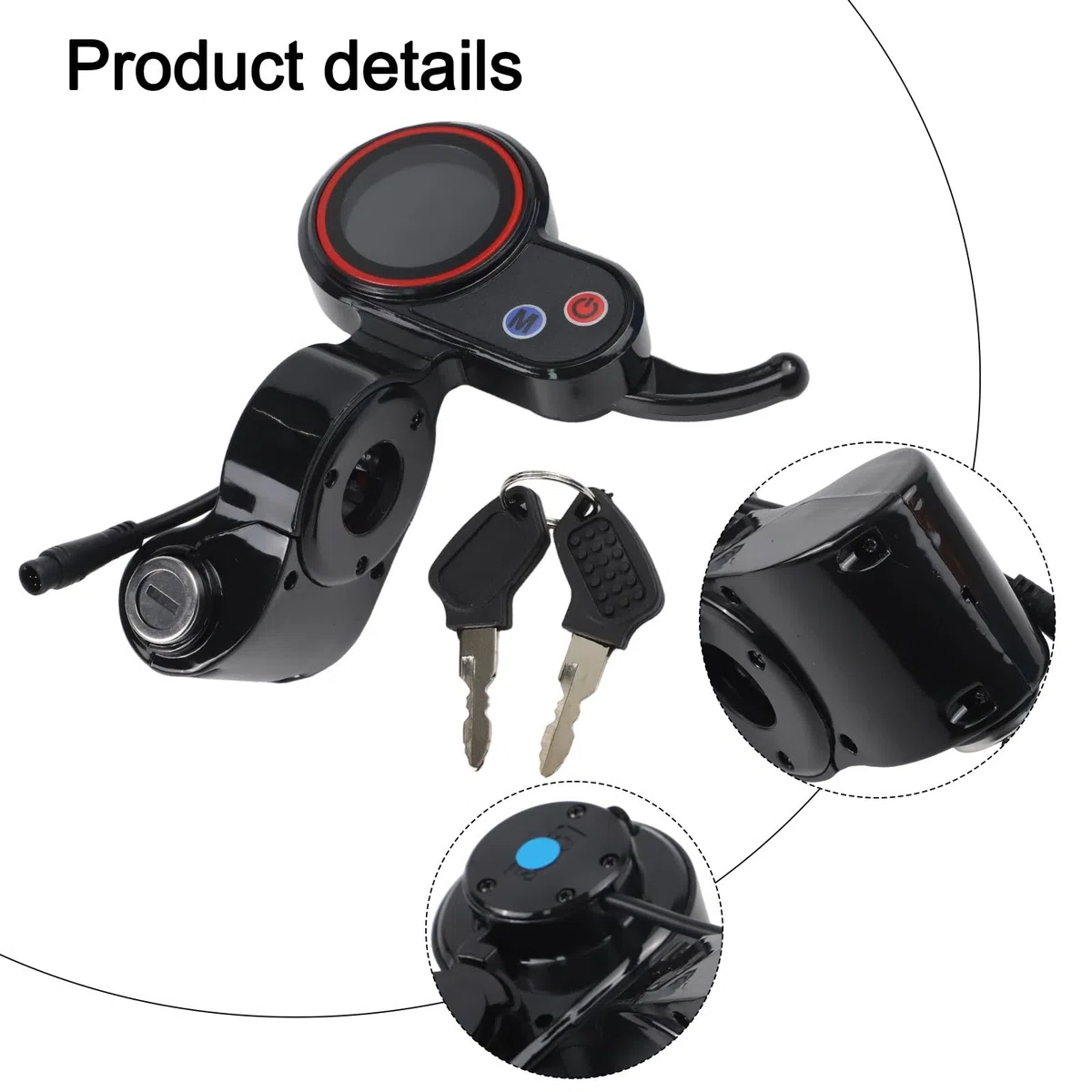 Hitway H5 Écran LCD pour Scooter électrique 6 Broches avec verrou Noir