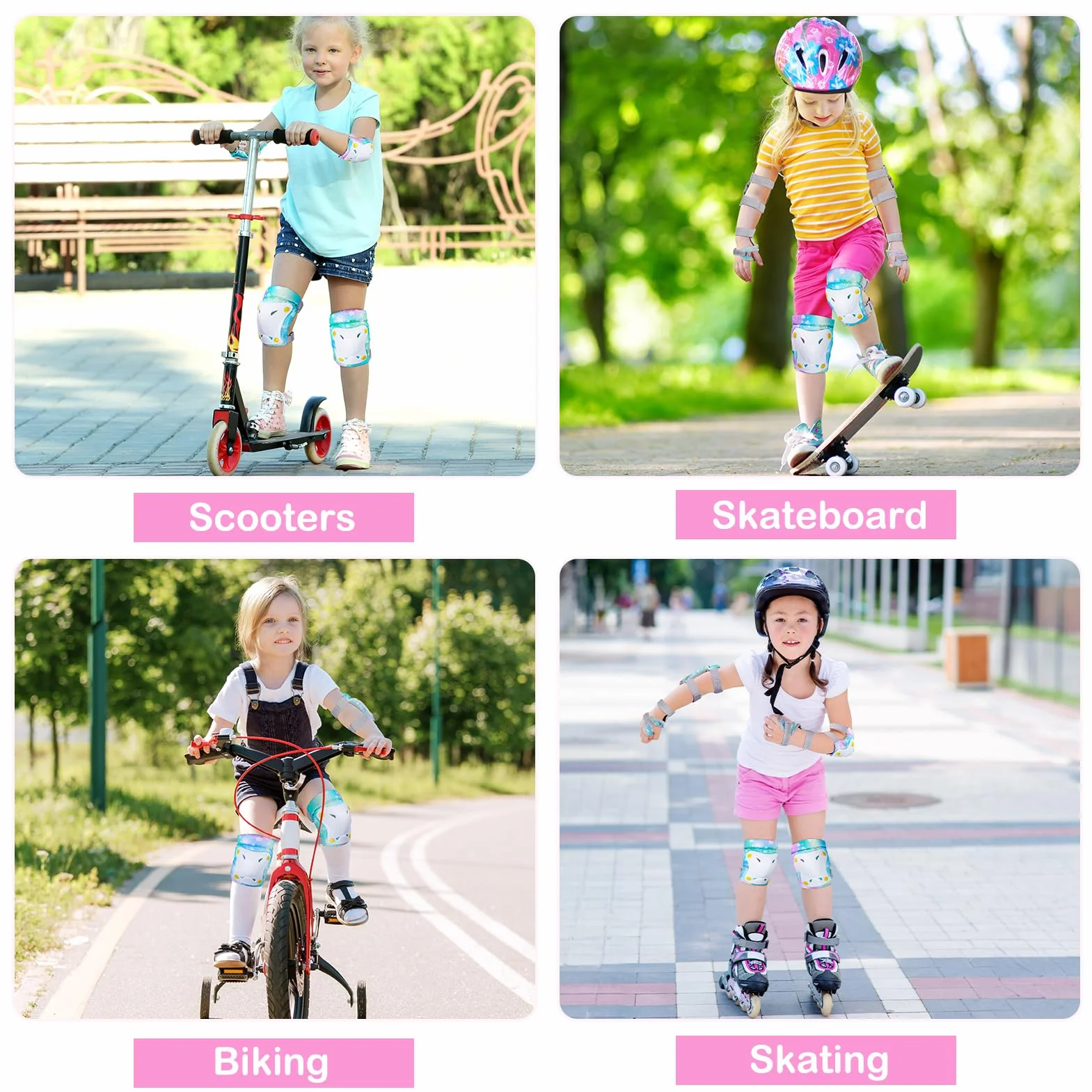Protection Roller Enfant Equipement de Protection Skateboard Protecteurs Enfants Genouillères Coudières Protège-Poignets pour Le Patinage à roulettes