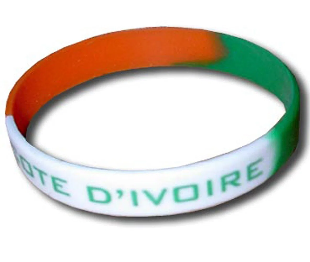 Côte D'Ivoire Bracelet Silicone Mixte Adulte, Orange, Taille Unique