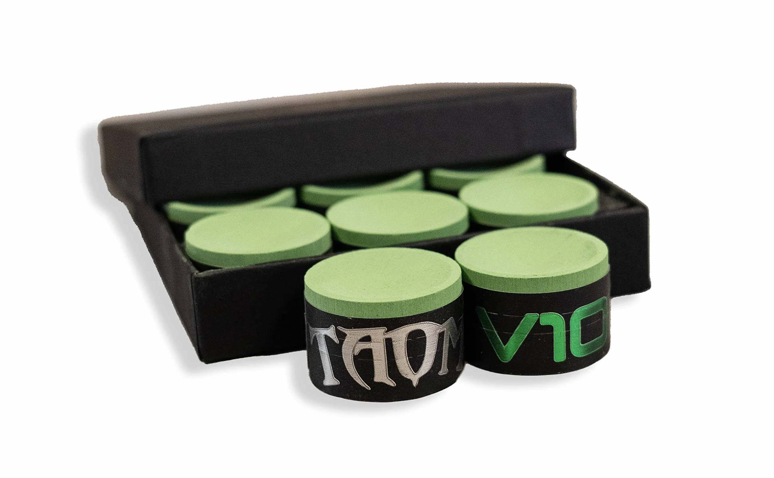 Taom V10 Craie ronde pour queue de billard/snooker Vert clair