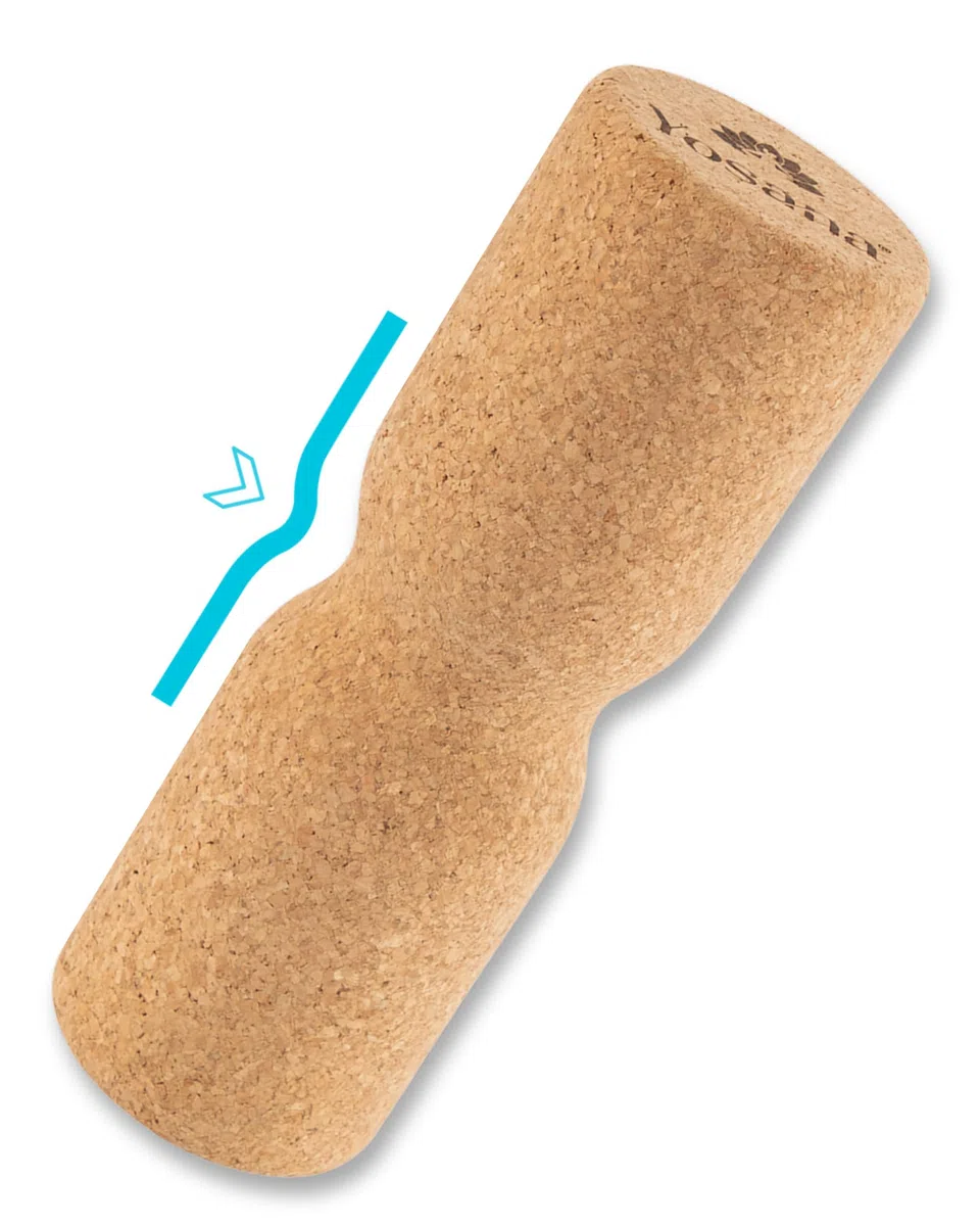 Rouleau de fascia en liège | Rouleau de dos dur pour le massage du dos et l'entraînement du fascia | Rouleau de liège durable | 30x10cm