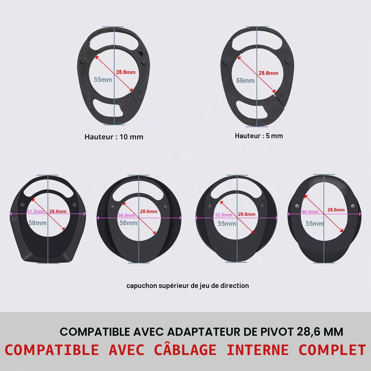 RXL SL Espaceur de guidon pour vélos, 1-1/8", potence avant, spacer pour VTT potence de vélo