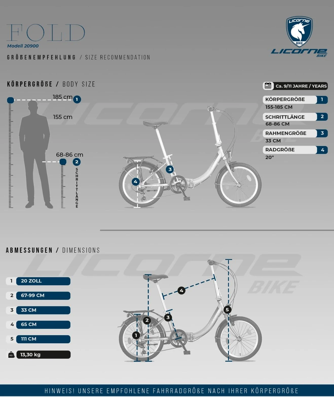 Licorne Bike Fold Premium Vélo pliant en aluminium 6 vitesses Dérailleur Shmano Système Quick-Fold