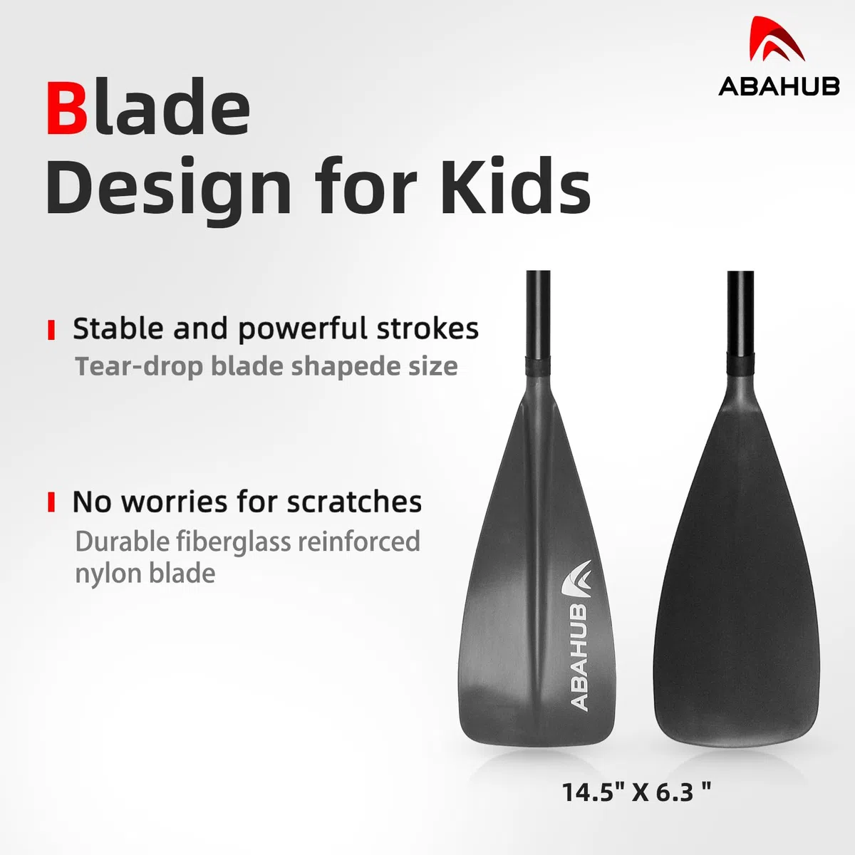 Abahub Sup Paddle Enfants Aluminium 140-178cm Réglable Stand Up Paddle pour Paddleboard, Tige Enduite D’Alliage D’Aluminium Plastique Nylon Lame Gris/Turquoise