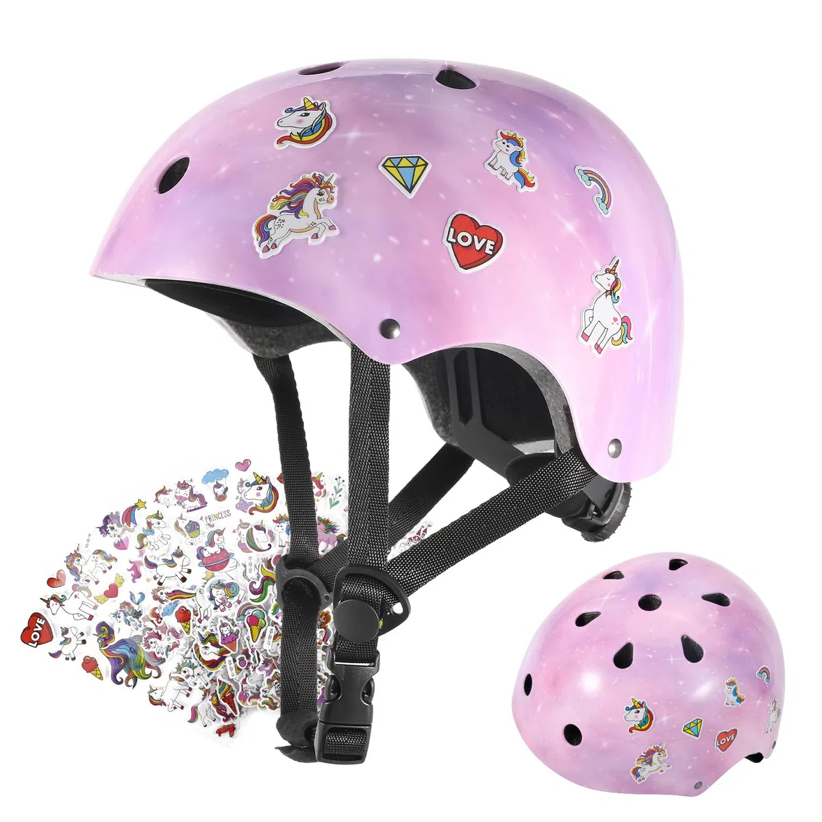 Casque pour Enfants Filles pour vélo et Planche à roulettes, Ajustable, pour Le Cyclisme, Le Roller, Le vélo et la Trottinette