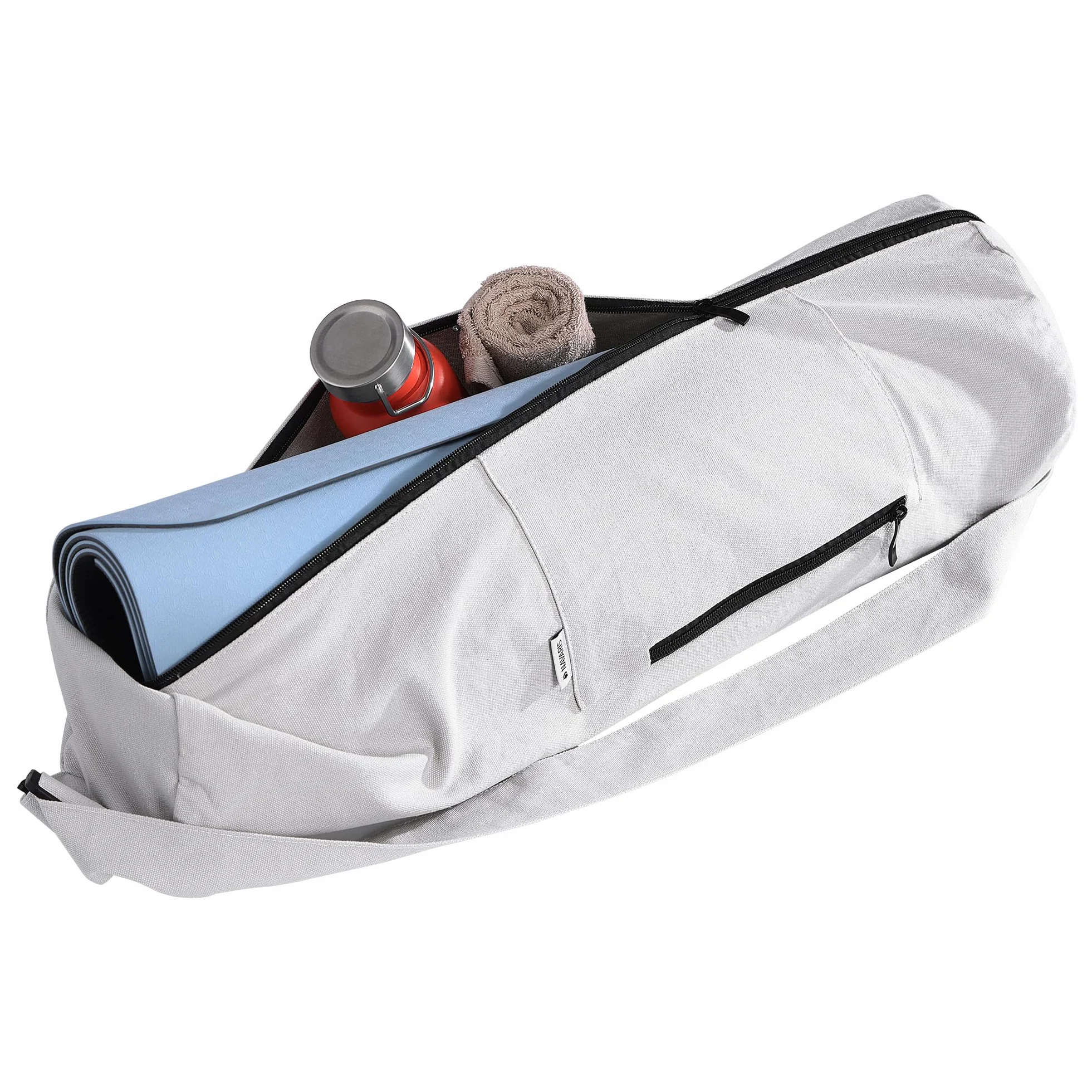 Navaris Sac Tapis de Yoga XXL - Sac Coton Fermeture éclair Sangle bandoulière 72 x 29 cm - Yoga Pilates Gymnastique - Différentes Couleurs