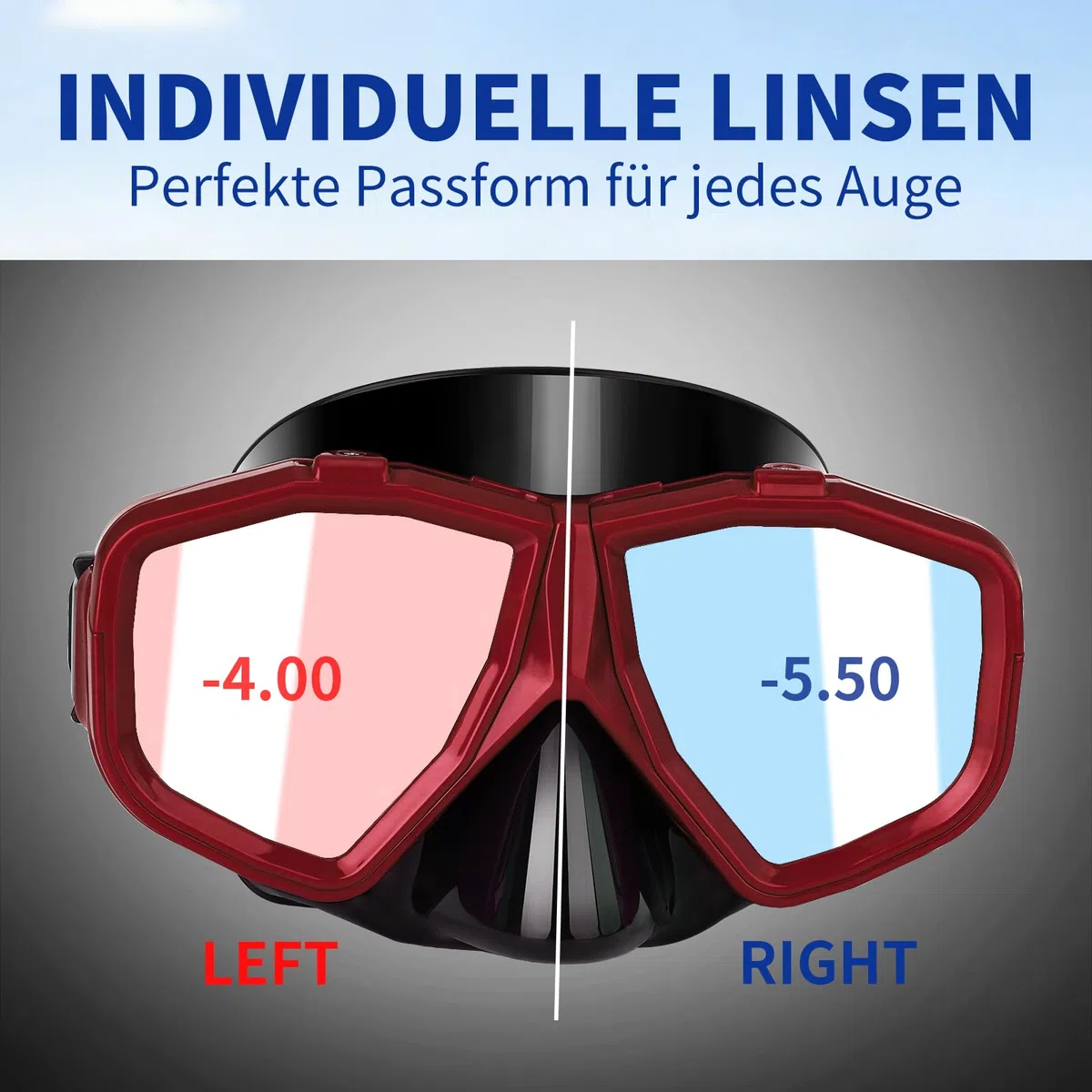 Équipement de plongée interchangeable pour adultes et adolescents avec myopie, masque de plongée anti-buée pour plongée en silicone myopie et entièrement sec