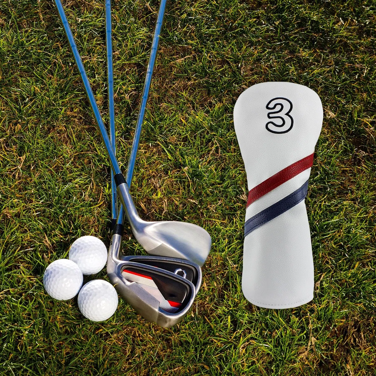 F Fityle Couvre-Chef de Club de Golf en Bois, Couvre-Chef en Cuir PU pour Femmes et Hommes avec étiquettes numériques, Housse de Protection, Accessoires de