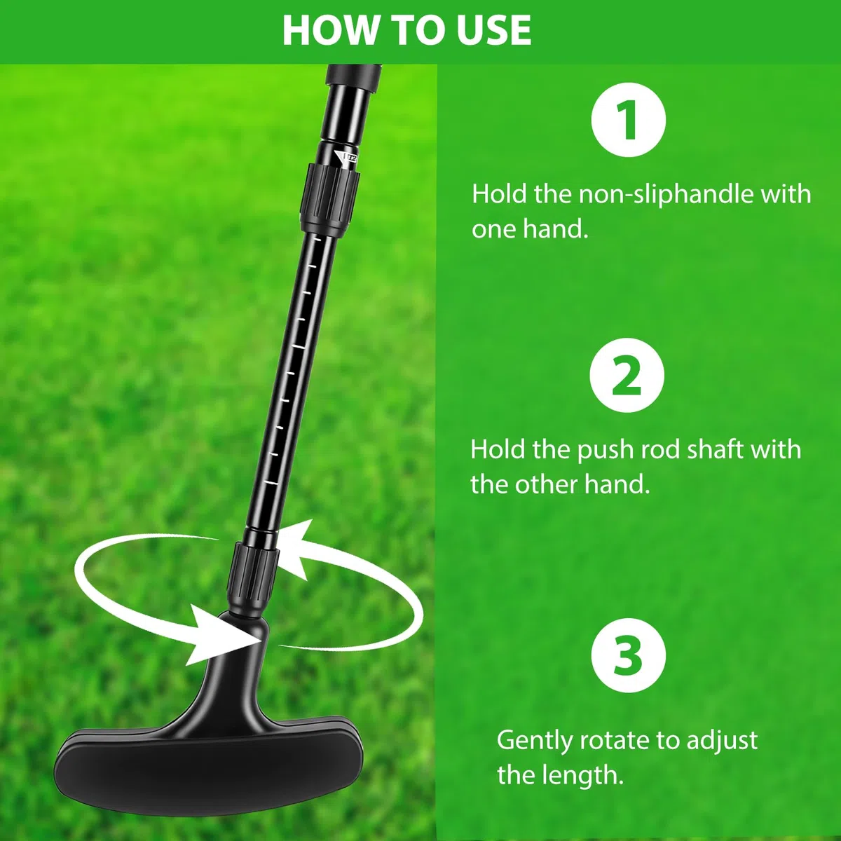 Putter de golf rétractable avec tige extensible pour enfants et adultes, convient aux gauchers et aux droitiers, mini clubs de golf avec 2 balles pour intérieur/extérieur (noir)