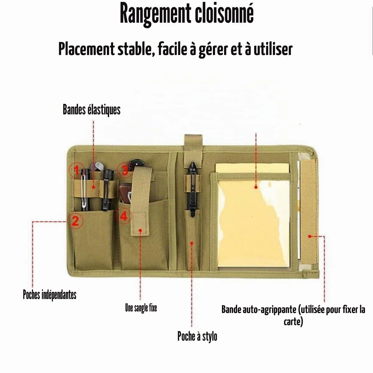 Peminkoo Sac de rangement pour cartes tactiques - Pliable - Pochette pour articles divers - Poche utilitaire E.DC - Poche à outils - Pour l'extérieur, la randonnée, le camping, la chasse