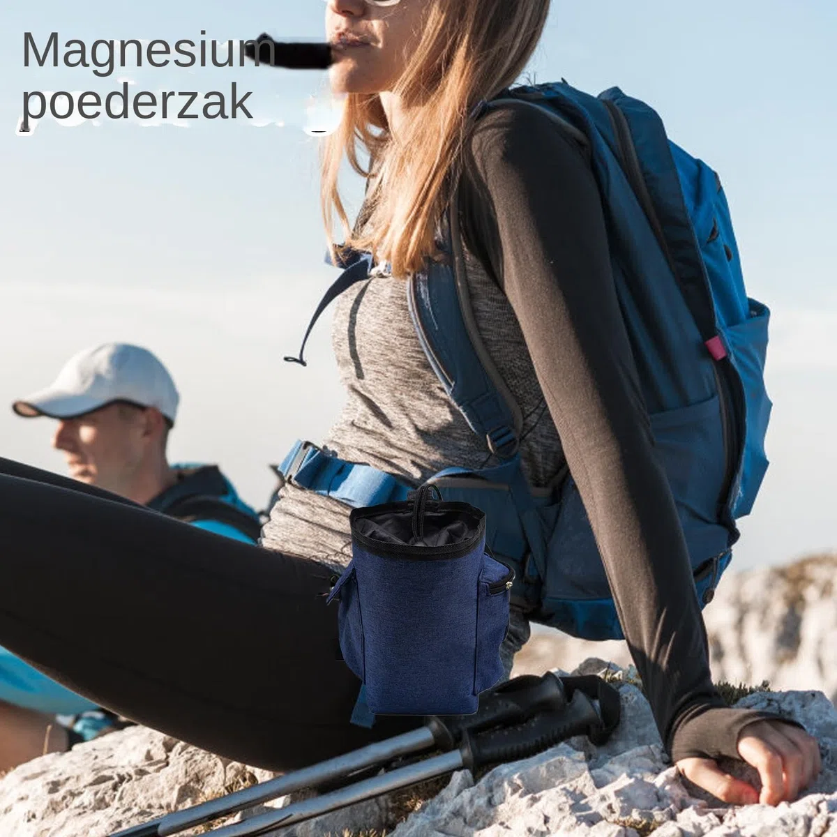 Boulderen Sac à craie - Organisateur avec ceinture abdominale réglable | Poche zippée avec cordon de serrage pour femmes, hommes, sac d'escalade magnésium