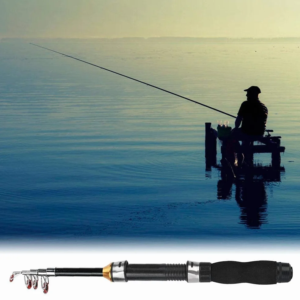 Alomejor Small Fishing Rods Sea Fishing Pole Mini Telescopic Fishing Rod 28049-100 for Fishing Outdoors