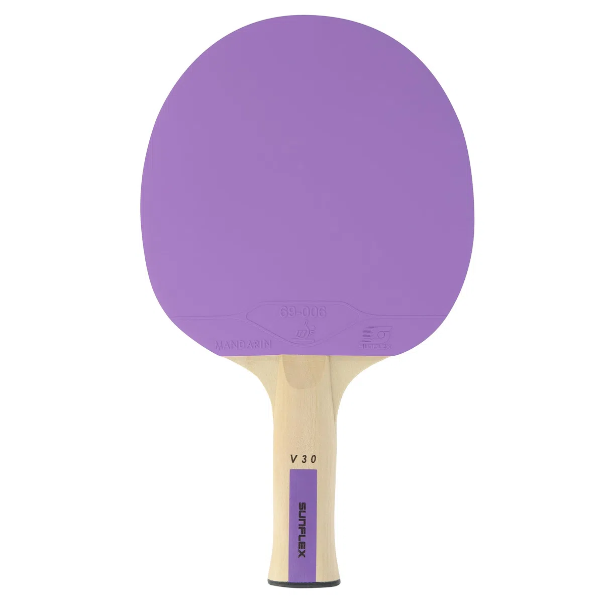 Raquette de Tennis de Table COLORCOMP V30, Mousse 1,5 mm, Revêtement Mandarin, Homologuée ITTF, Violet