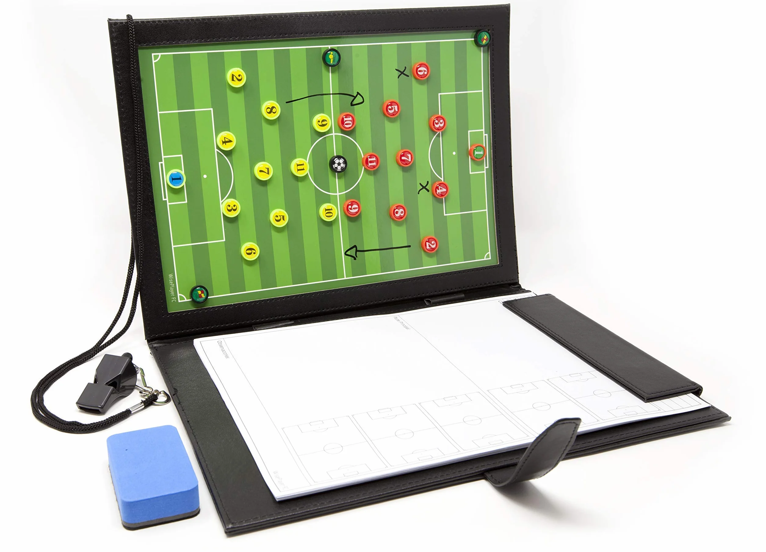 Tableau Tactique Football-Dossier de Tactiques Magnétique pour Entraîneurs de Football avec Poche Intégrée
