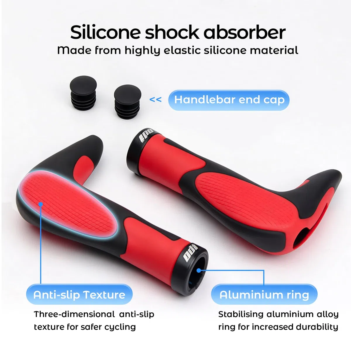 auvstar Poignée VTT,22.2mm Poignées de Guidon Vélo,Ergonomique VTT Poignées de Vélo Absorption des Chocs Antidérapant Confortable,Vélo Bicyclette/Ville/BMX/Mountain Bike