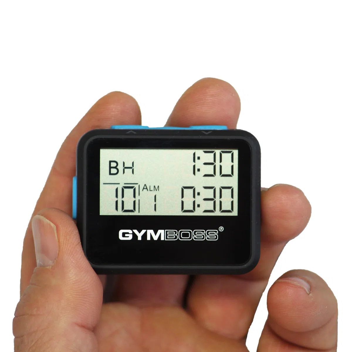 Gymboss Minuteur d’intervalle et chronomètre – Coque Noir/Bleu SOFTCOAT