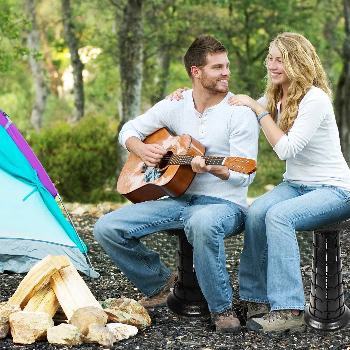 ALEVMOOM Tabouret Pliant Portable Tabouret Télescopique avec Coussin et Sac à Main Tabouret de Camping pour Adultes La Pêche BBQ Intérieur Activités Plein air, Maxi Charge 250kg