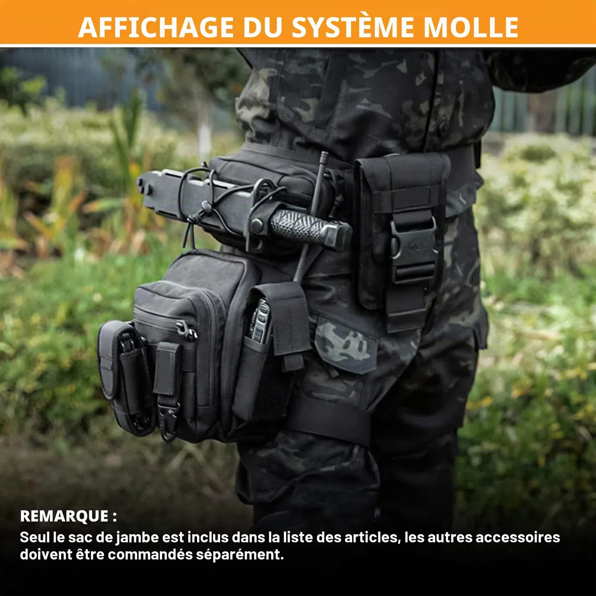 Huntvp Sacoche de Jambe imperméable pour Homme pour la Chasse, la Course, la randonnée, Le Cyclisme, Le Camping