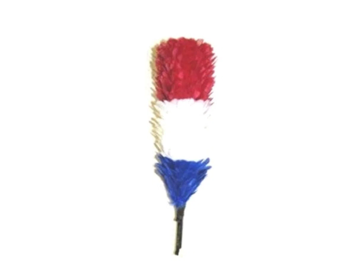 Générique PLUMET TRICOLORE 18 CM EN PLUMES DE POULE