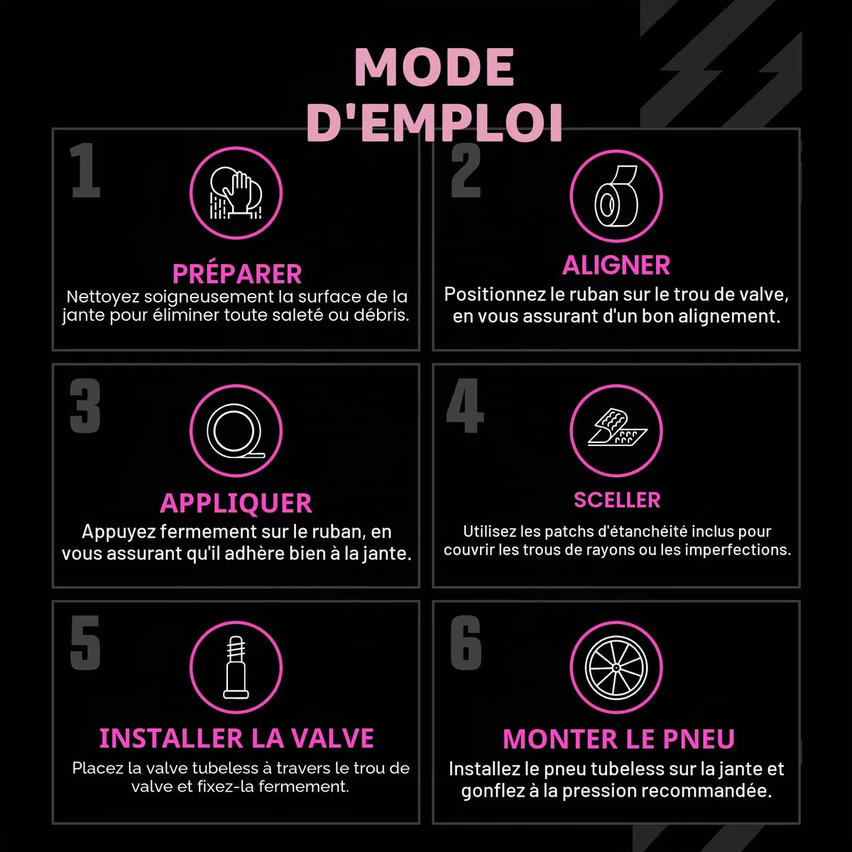 Muc-Off Fond de Jante Vélo Tubeless - 21 mm - Fond de Jante Adhésif Sensible à la Pression - Pour Installation de Pneus de Vélo Tubeless - Rouleau de 10 Mètres - 4 Patchs d'Étanchéité Inclus