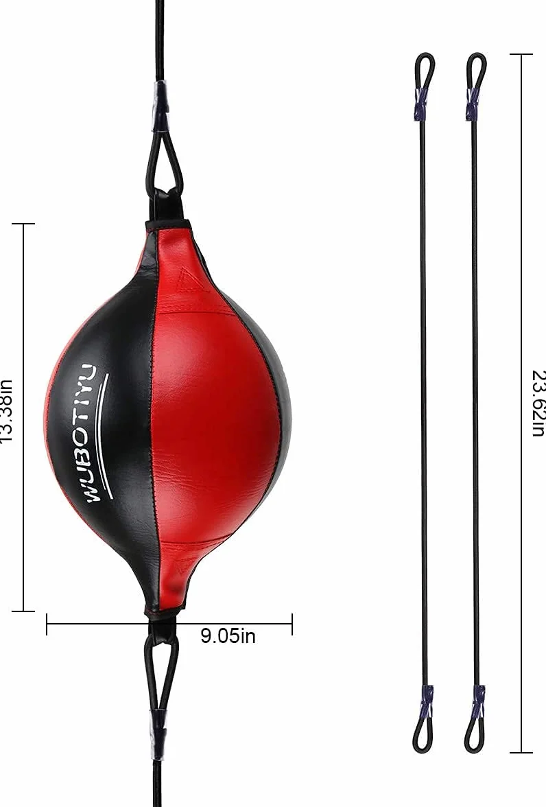 HUINING Balle de Vitesse Universelle à Double extrémité en Cuir pour Boxe MMA, Muay Thai, Sac de Sable d'entraînement au Plafond