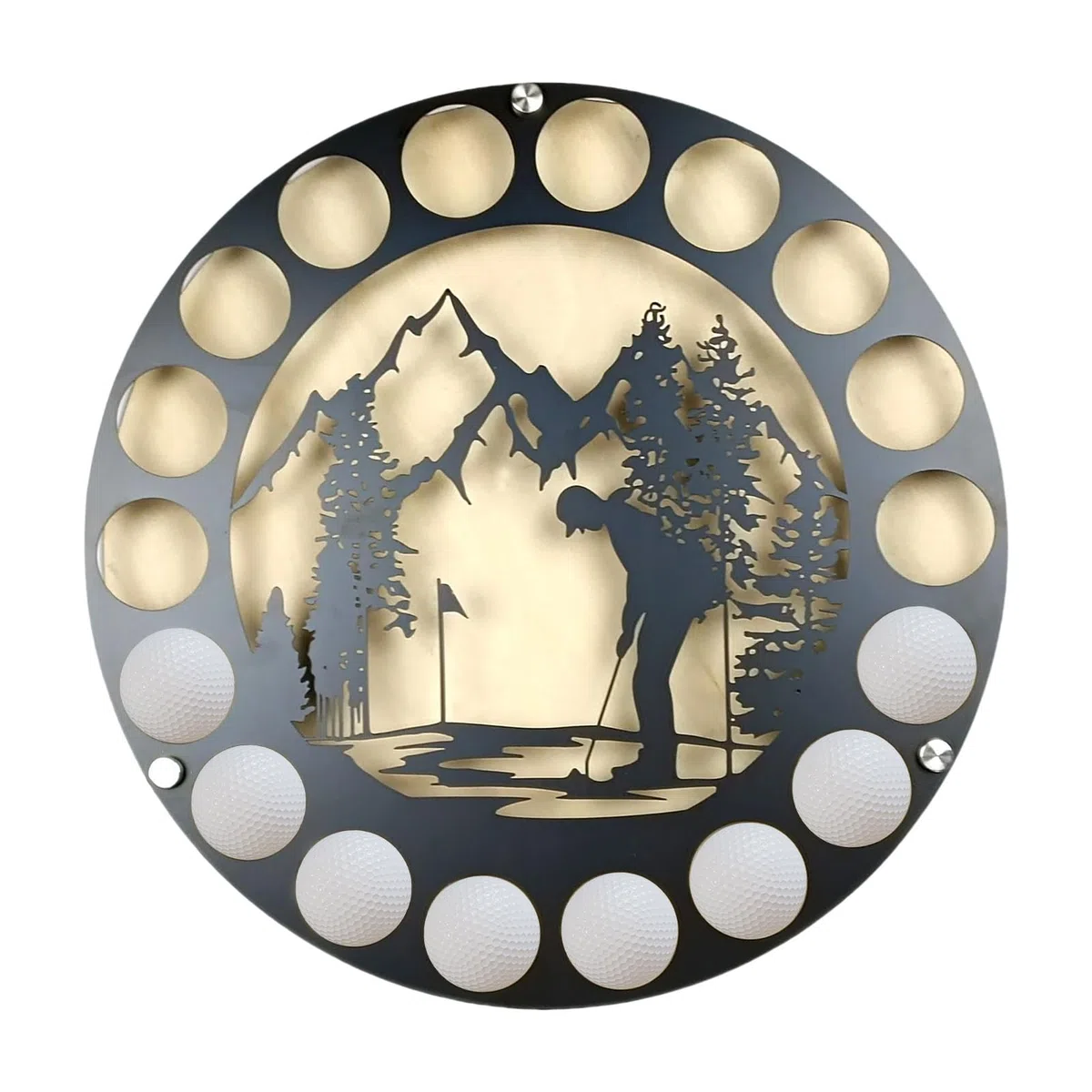 Présentoir mural pour balles de golf – Organisateur de rangement pour balles de golf – Support élégant pour balles de golf – Pas de perforation – Pour chambre à coucher, salon, dortoir