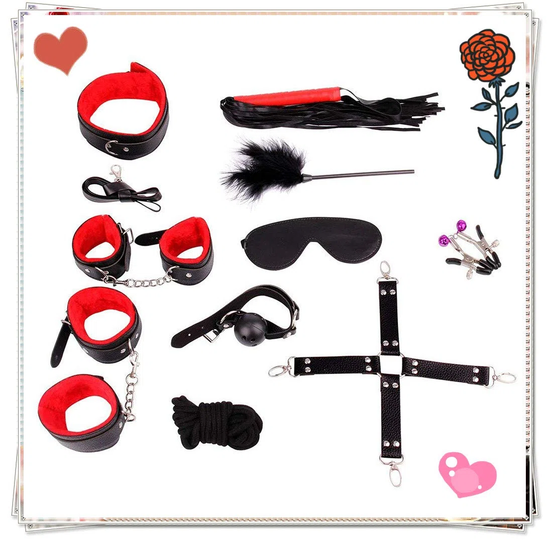 Roiz Ensemble d'accessoires pour équipement de Fitness Red Couple, 10 pièces