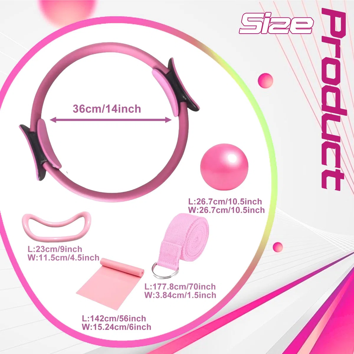 Anneau de Pilates, Cercle de Pilates, Accessoire Pilates Femme, Anneau de Résistance Pilates, Cercle Magique de Fitness, Toning Pilates Ring, pour tonifier Les Cuisses, Les abdominaux