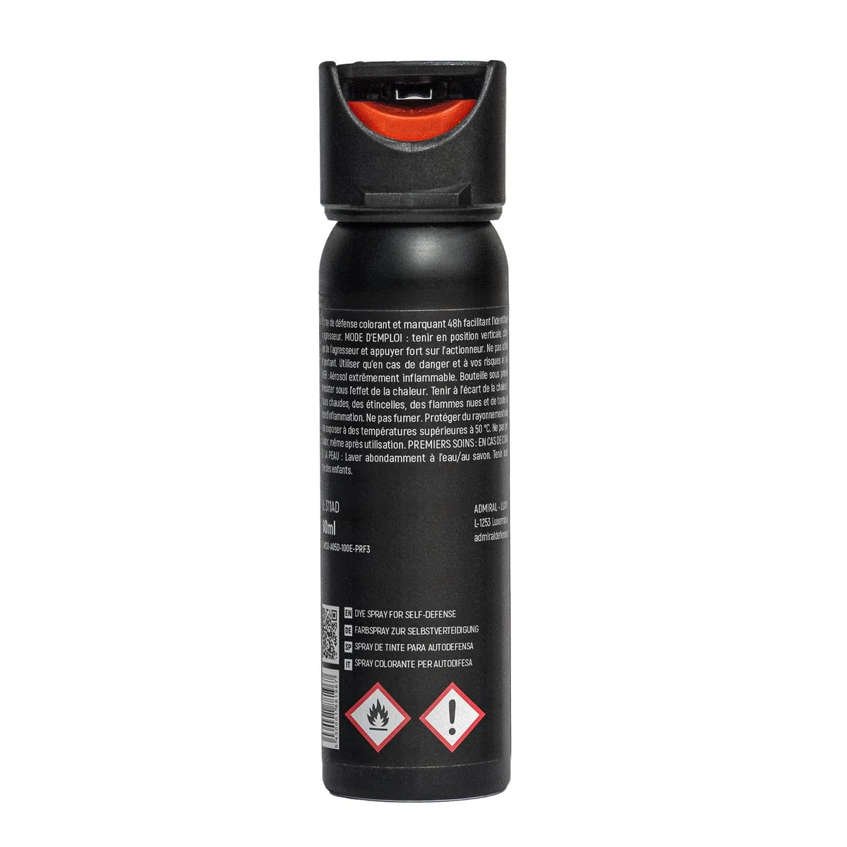 Spray Anti Agression 80 ML – ADMIRAL Defense - Format Auto Défense Immédiate – Portée 3M – Approuvé par la Police – Sécurité Personnelle & Protection Compacte