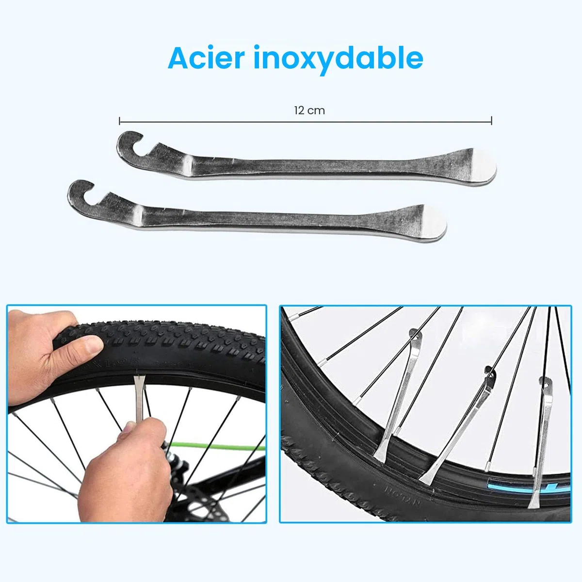 CHUMXINY Kit Reparation Velo, Kit Crevaison Velo, Kit Velo Convient pour Une Utilisation dans des Situations d'urgence Lors de Voyages Longue Distance