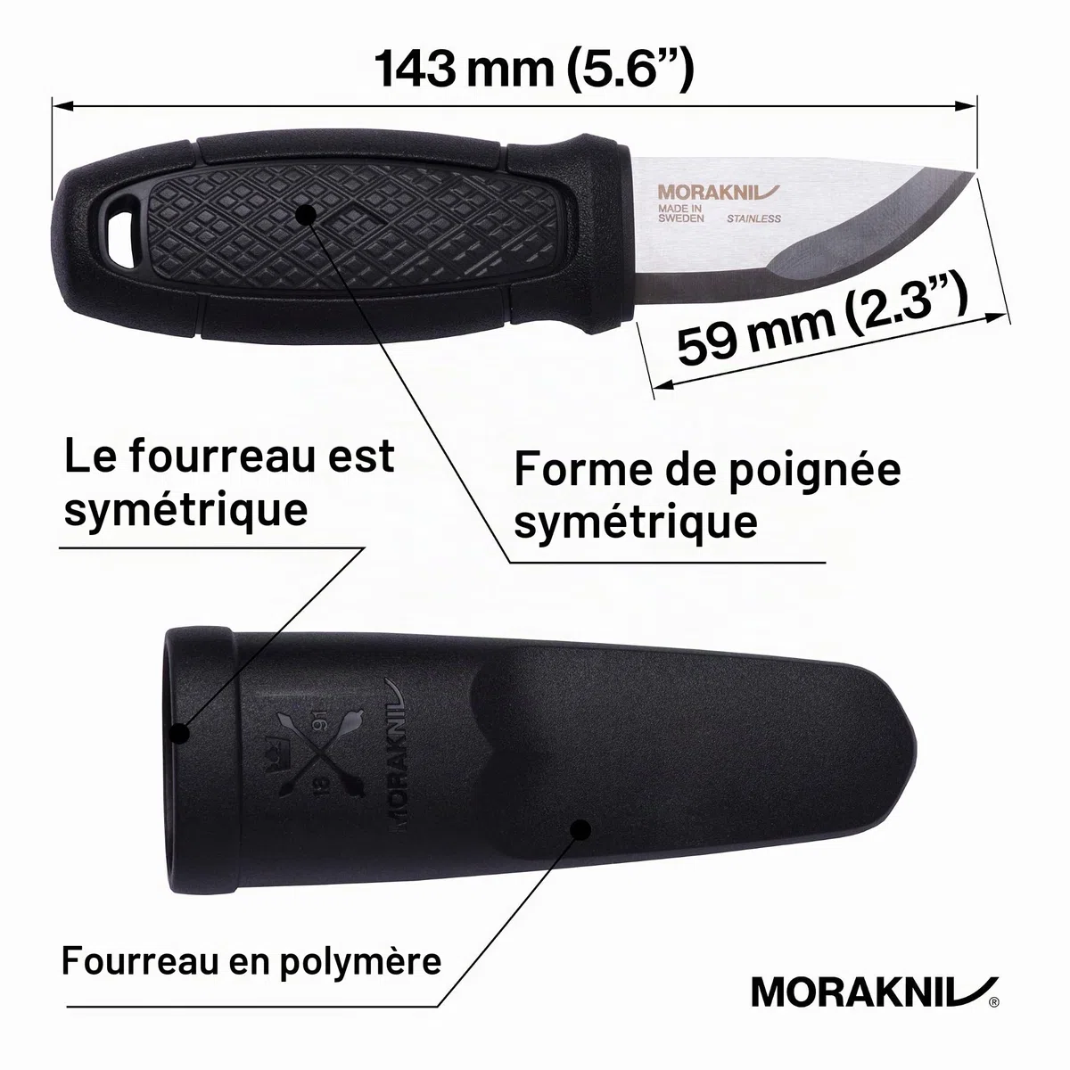 Morakniv Eldriss Poignard Mixte Adulte, Noir