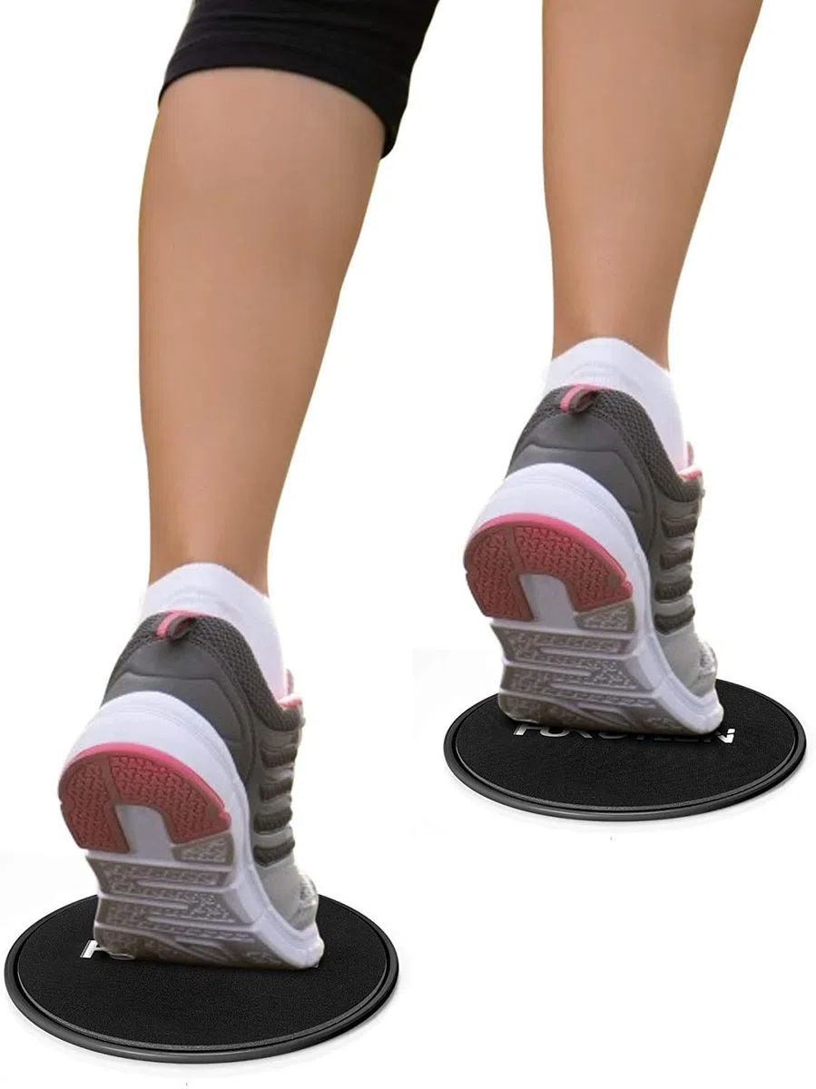 Core Sliders – Disques glissants d'exercice double face à utiliser sur la moquette et les planchers en bois dur, appareil de fitness léger et parfait pour l'entraînement de la force