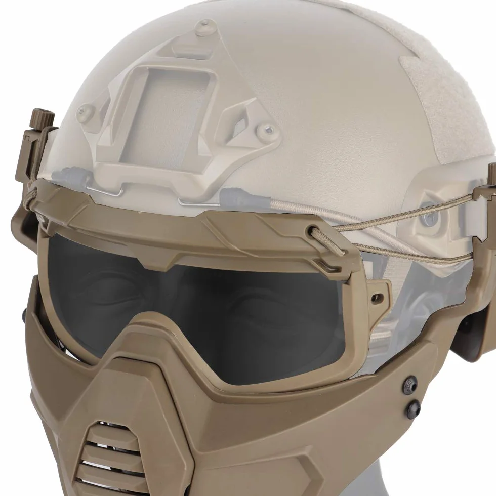 Fast Casque Lunettes de Protection Lunettes avec Masque Amovible Convient à la fête de l'airsoft Paintball Halloween