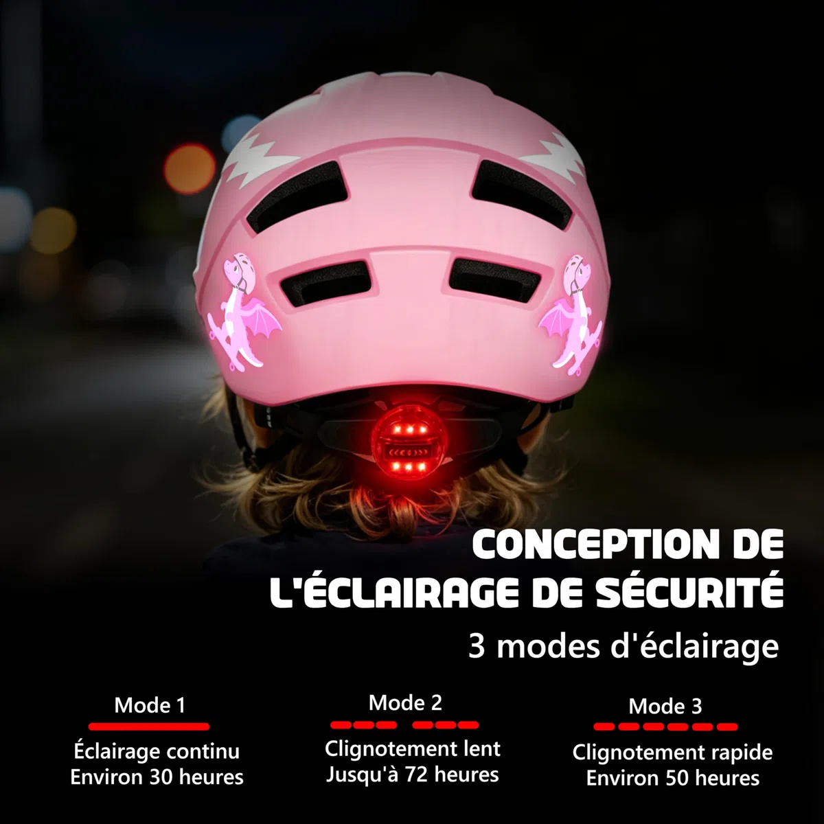 JONRRYIN Casque Vélo pour Enfants Filles et Garçons, Réglables Casques de Protection pour Skateboard vélo Trottinette Rollers Patinage