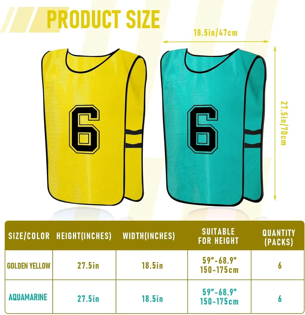 24 Gilets de Chasuble d’Entraînement — Dossards de Football, Maillots d’Entraînement pour Jeunes et Adultes, Chasubles Numérotées pour Basket, Football, Volley, Sports d’Équipe
