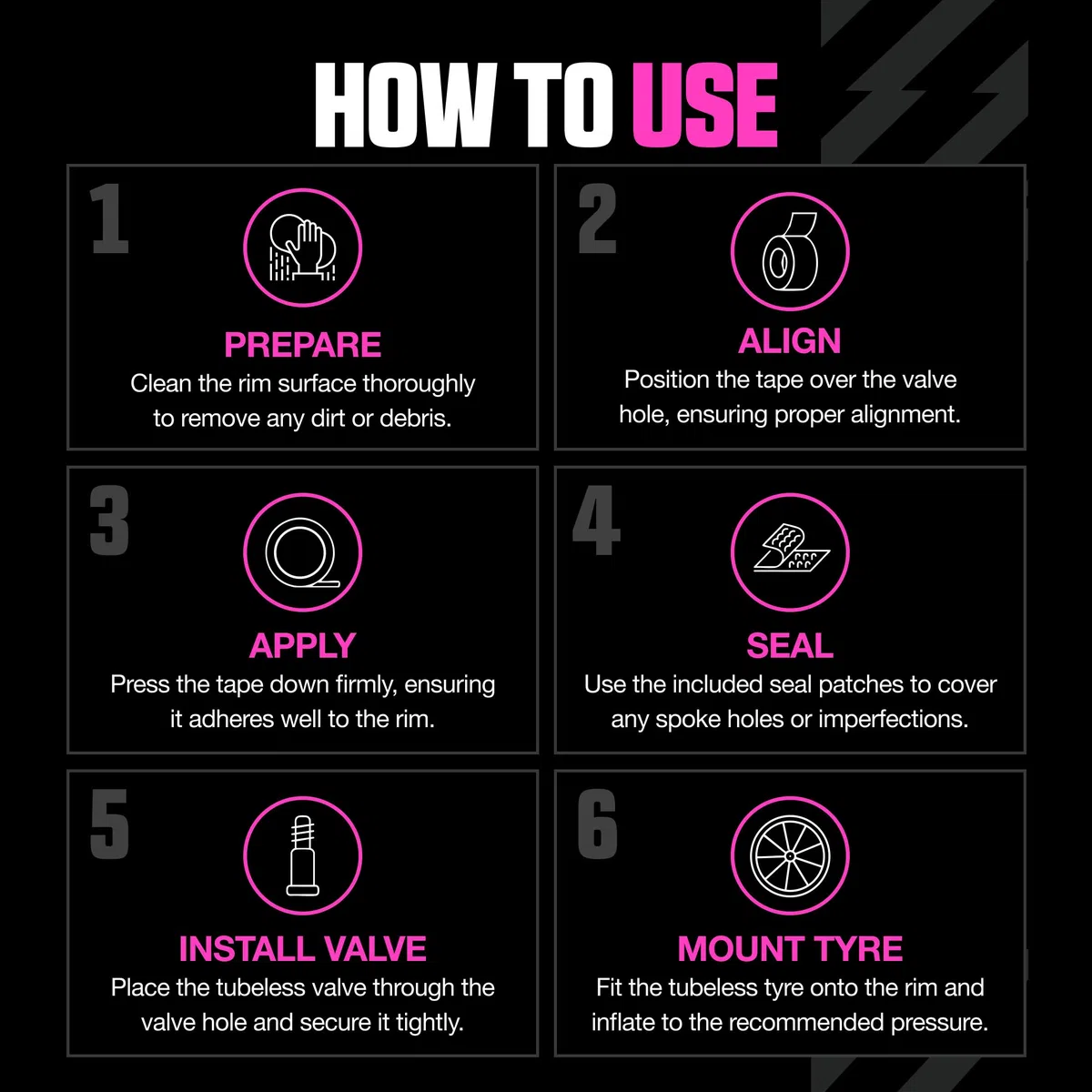 Muc-Off Fond de Jante Vélo Tubeless - 30 mm - Fond de Jante Adhésif Sensible à la Pression - Pour Installation de Pneus de Vélo Tubeless - Rouleau de 10 Mètres - 4 Patchs d'Étanchéité Inclus