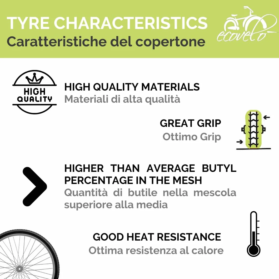 2 pneus 26 x 1,75 (47-559) + Chambres américaines pour vélo de Ville pour Homme Route, Noir