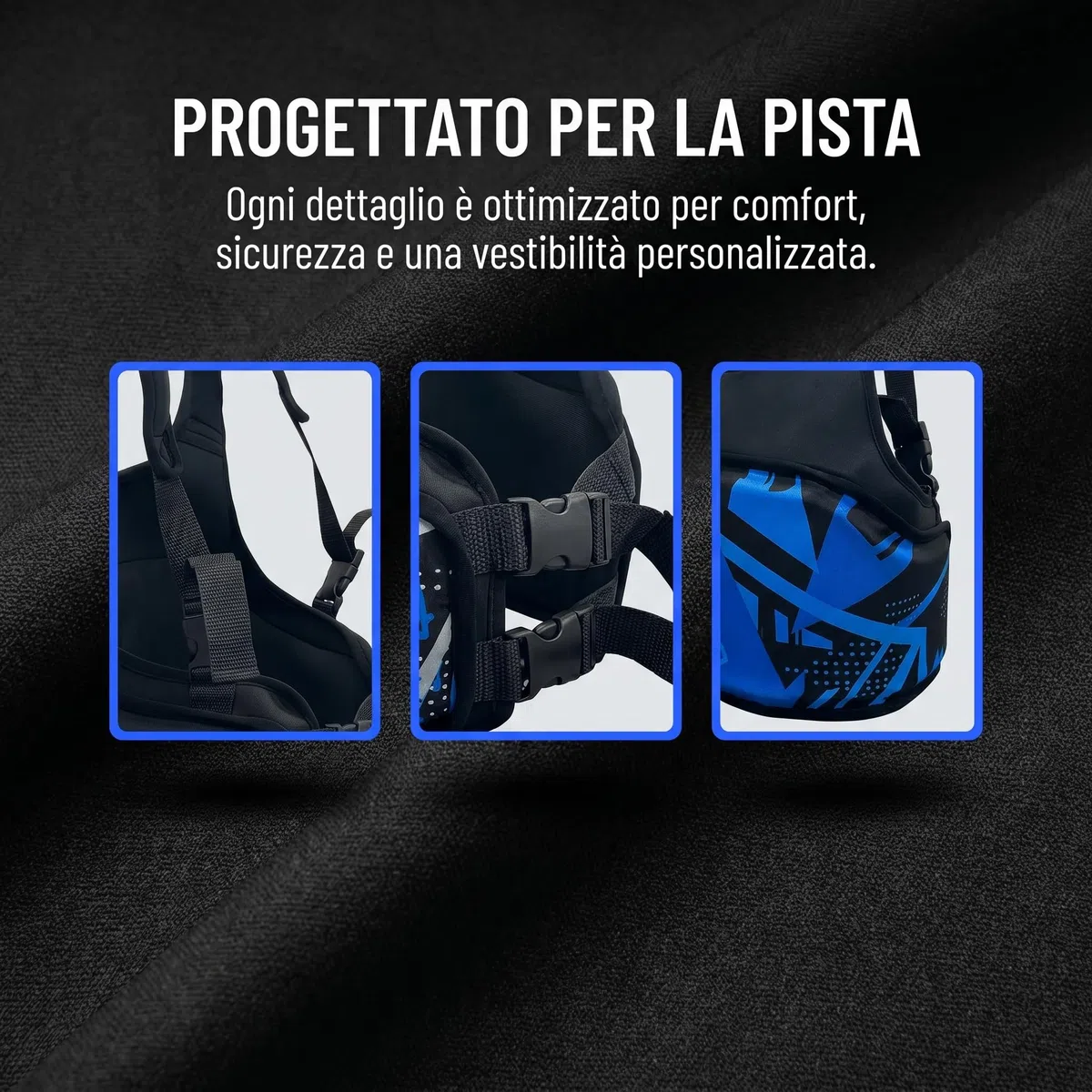 predolo Protège-Côtes de Karting Protège-Côtes Karting Conception Ergonomique Plastron Sportif pour Enfants, Entraînement, Bleu, Adulte
