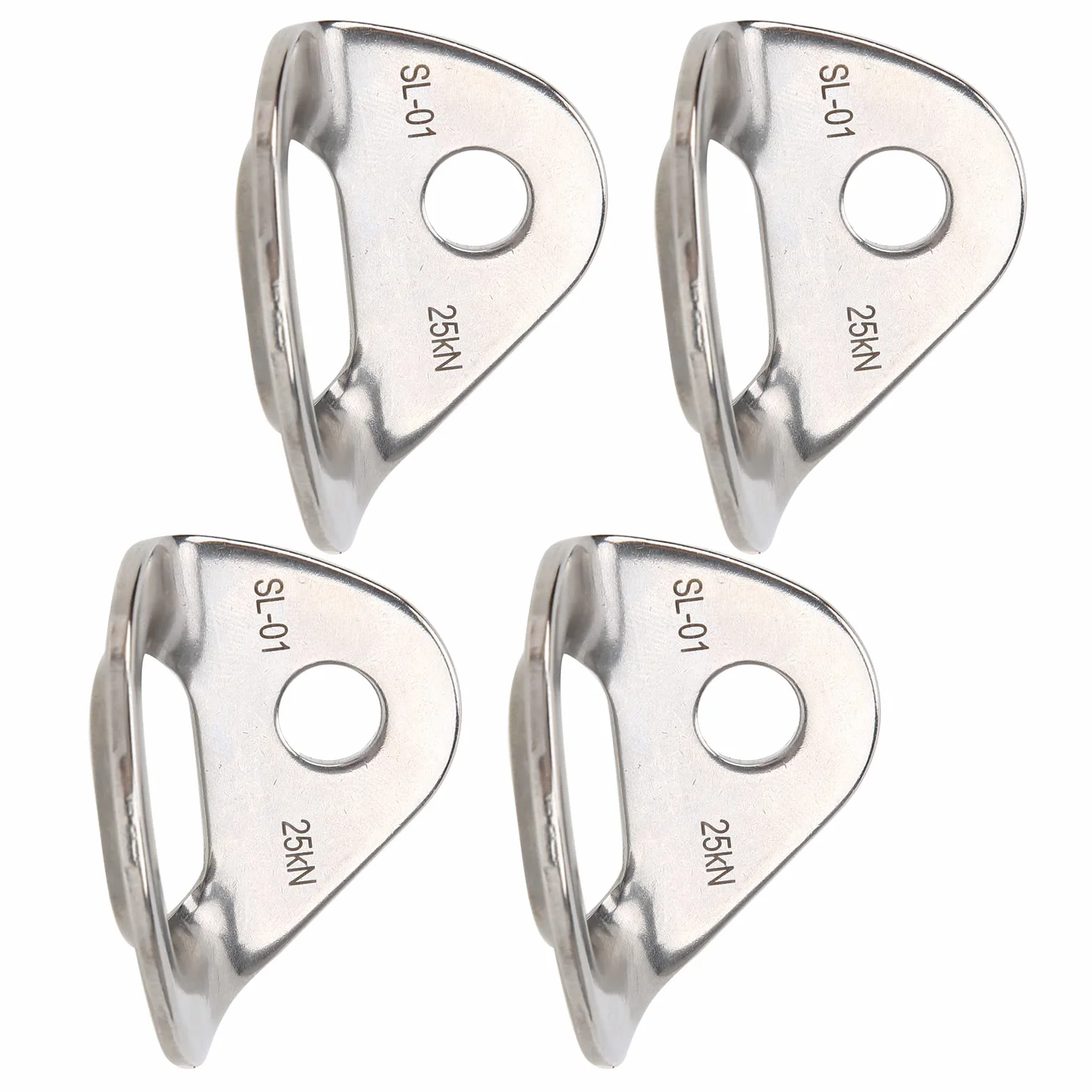Ausla 4 Pièces de Plaques d'ancrage pour Escalade Ancres en Acier Inoxydable 25KN Capacité de Charge avec Polissage Vibré pour Rappel Sauvetage Ingénierie