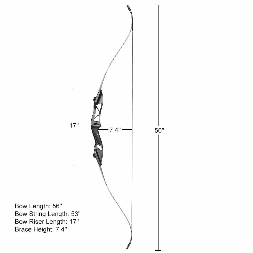 Huntingdoor Ensemble de tir à l'arc en Takedown Arc Classique 56" Poignées en Aluminium Adultes Kits de tir à l'arc pour la Pratique de la Cible Chasse Tir Cadeau d'entraînement 40 LB
