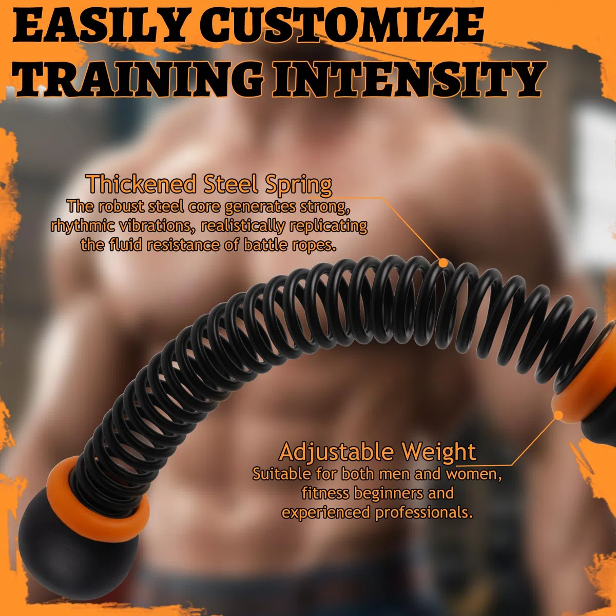 Battle Rope, Lot de 2 Corde de Combat sans Corde, Corde Musculation Maison pour Entraînement HIIT, Cardio et Exercices de Force, avec Sac de Rangement (Noire)