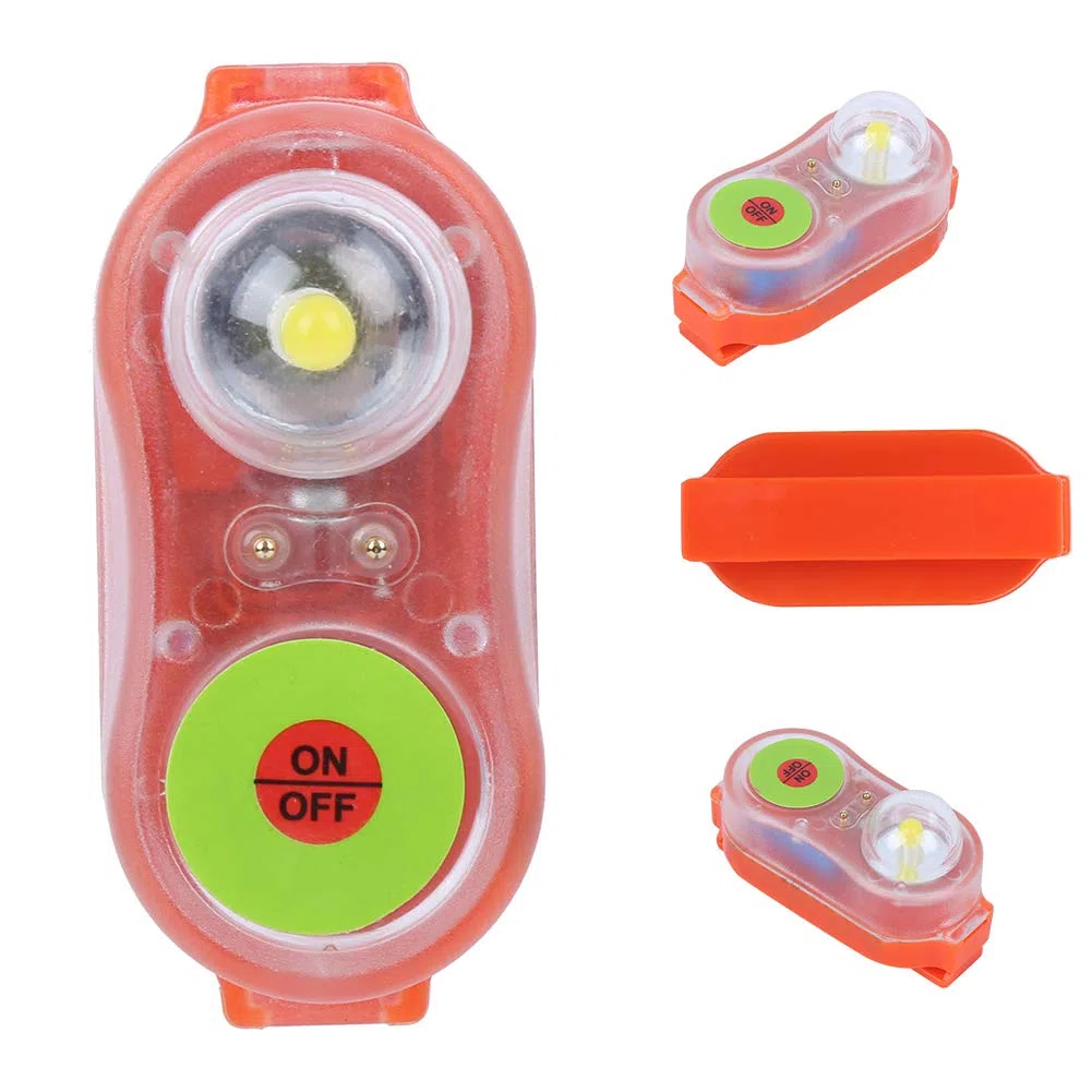 Lampe de Gilet de Sauvetage, 30g Lumière de Gilet de Sauvetage en Plastique Lampe de Poche Auto-éclairante de Sauvetage Lumière Stroboscopique Activée par L'eau pour Yacht Cargo Surf Pêche (Orange)
