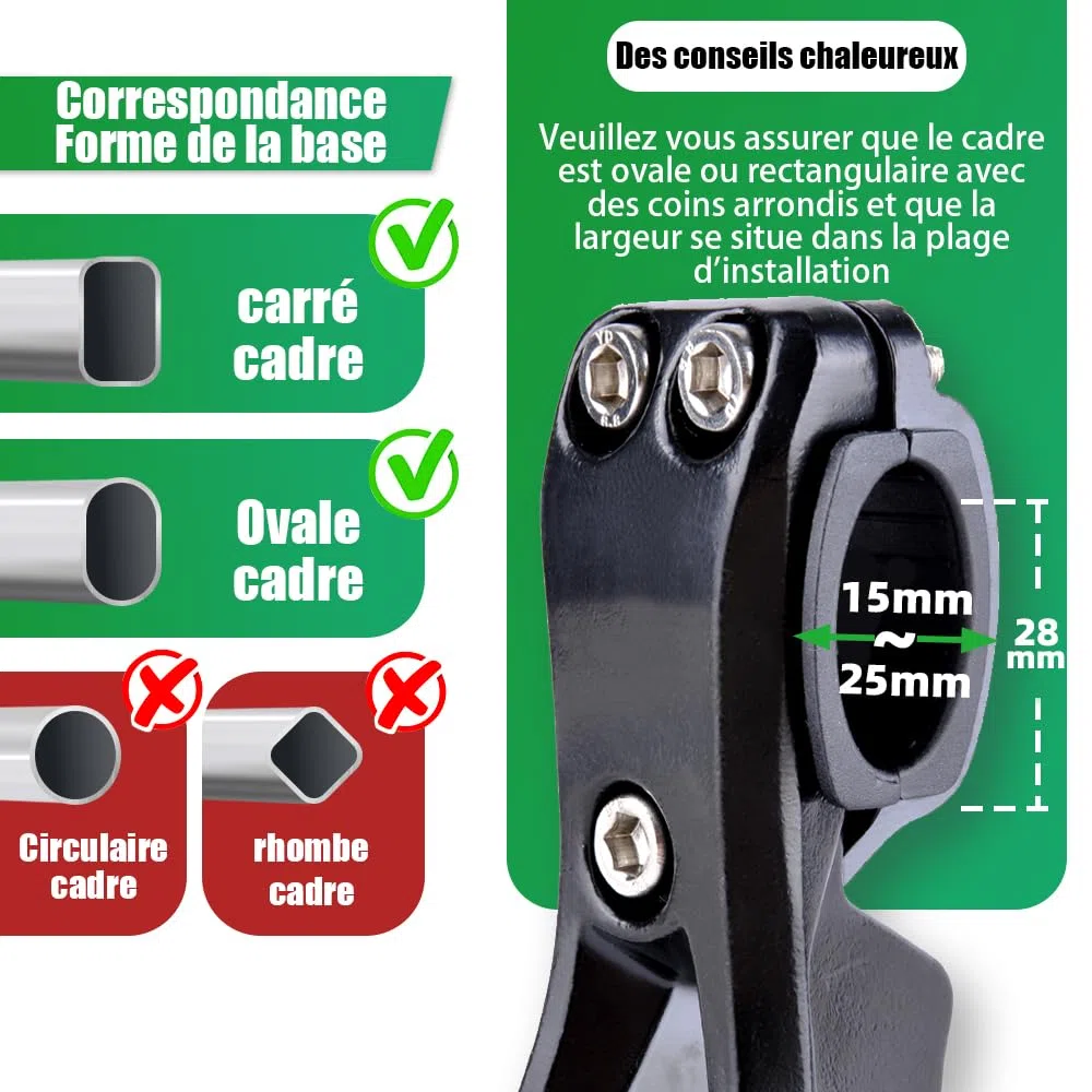 RBRL Support de vélo 24-29 pouces, support latéral en aluminium réglable en hauteur avec pied antidérapant, support de vélo pour VTT, vélo de course, vélo électrique et vélo de ville, extra stable
