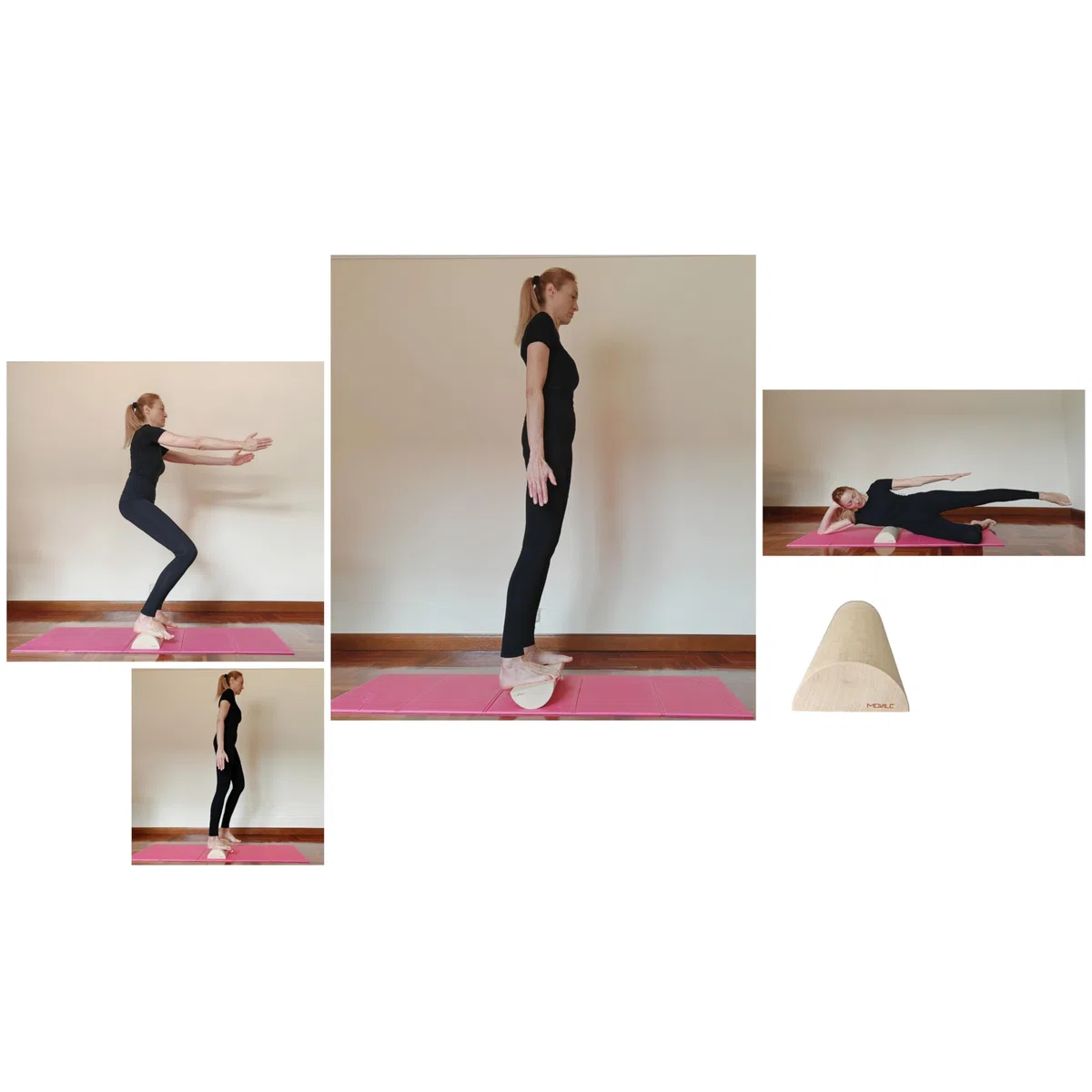 Tronc Proprioception Eutonie Sol Pelvien Méthode 5P pour Exercices de Rééducation, Yoga, Pilates ou Callisthénie WoodRoller Proprioceptif