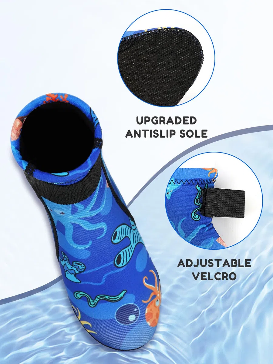 Enfants Chaussettes Neoprene, 3MM Chaussette de Plongée pour Garçons Filles Surf Snorkel Chaussettes en néoprène