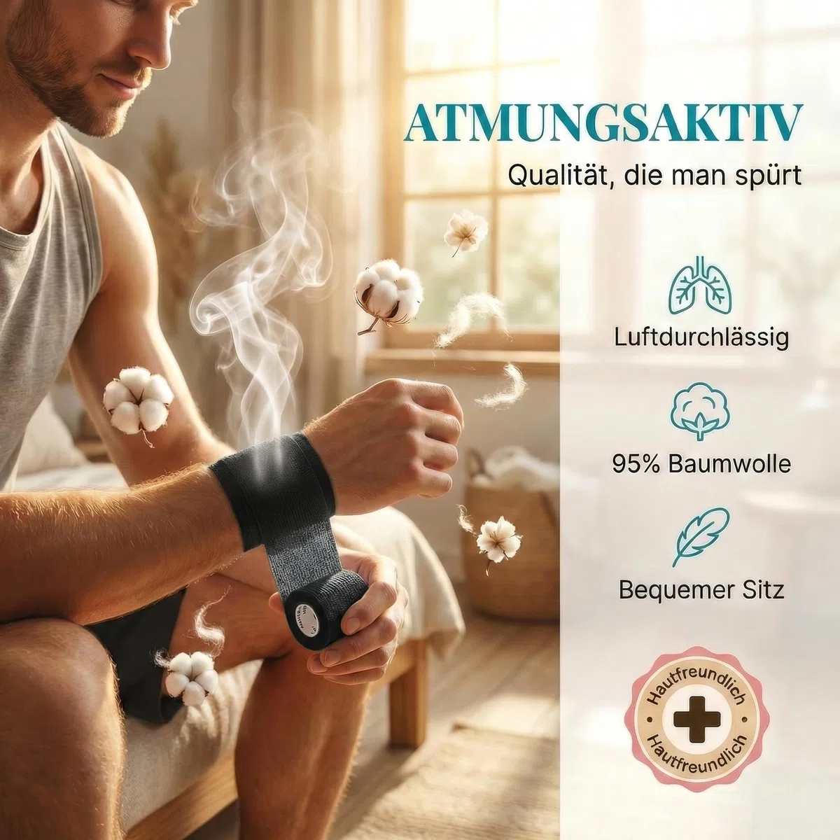 HUND IST KÖNIG Bandage adhésif bandage élastique 12 x 4,7 m - Bande adhésive adhésive pour homme et animal - Bandage de fixation - Bande adhésive autocollante - Bandages adhésifs