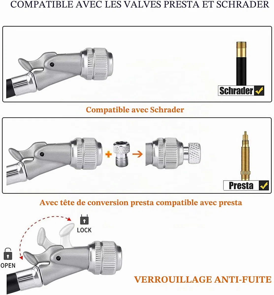 GIYO MTB-300psi Pompe à vélo Haute Pression pour Amortisseur et Fourche de Suspension Mini Pompe à vélo Portable avec Adaptateur de Valve Presta et Schrader